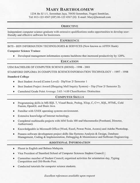 sample resume skills section. Check out the college resume