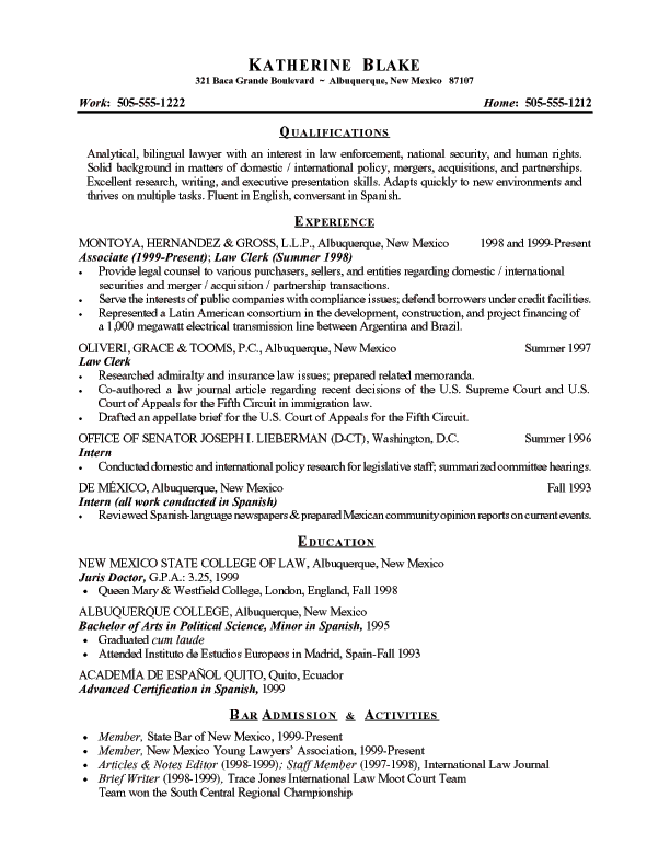 Resume Objective Example