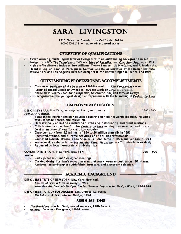 Interior Designer Resume