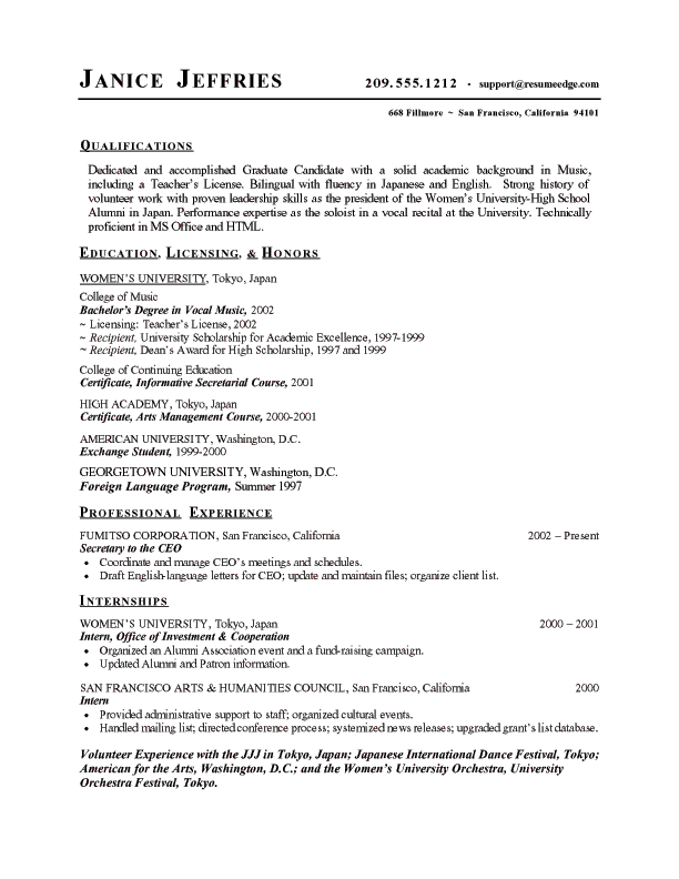 Church music director resume sample