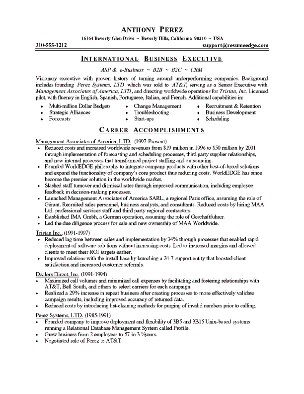 resume format template. Business Resume Template Tip: